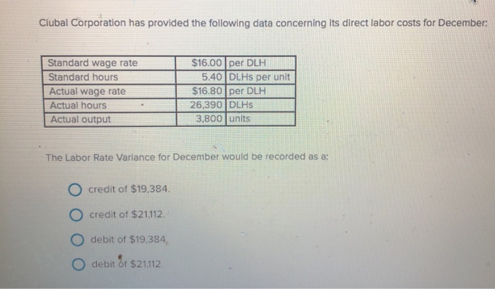 variance O efficiency variance. O price or rate variance. O quantity variance