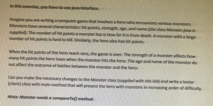  code should be written in java In this exercise, you have