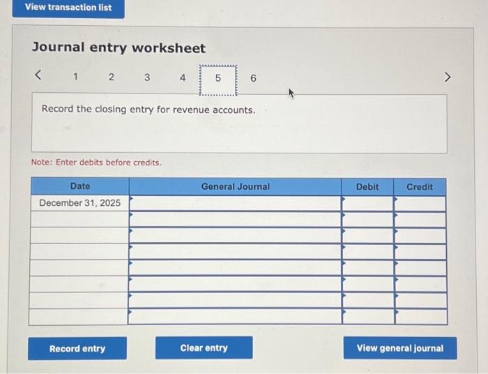 entry worksheet 1 5 Record the expiration of prepaid insurance. Note: Enter