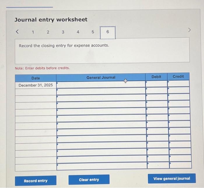 debits before credits. Journal entry worksheet Record the depreciation for vehicle purchased.