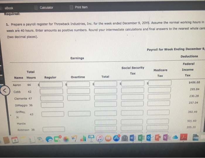 Inc relate to the payrall for the week ended December 9, 20YB