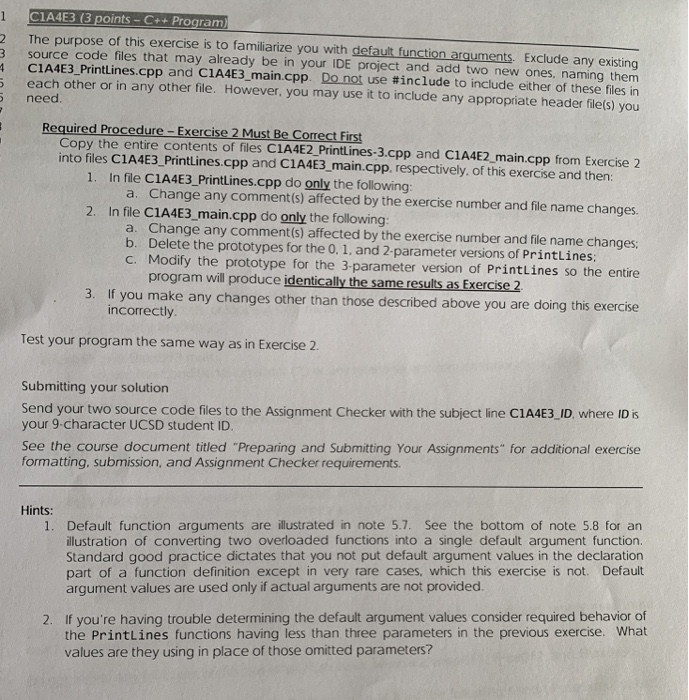  A4E3 (3 points-C++Program 2 The purpose of this exercise is to