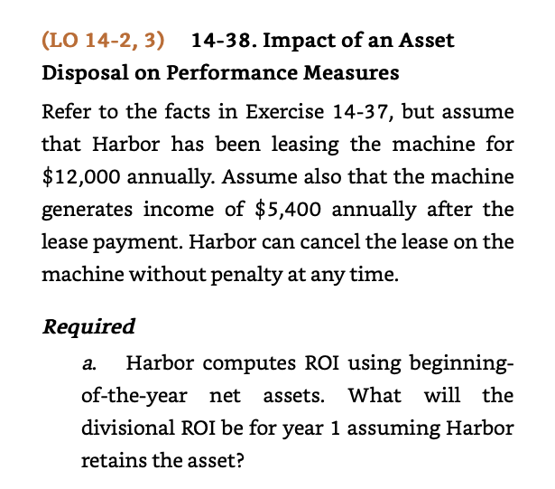 of the assets is a machine that has a net book value