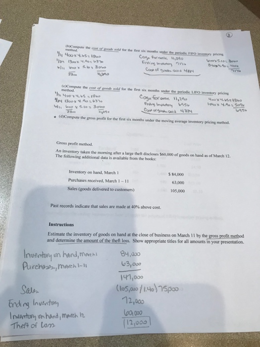  C,D and D the ones that r blank (b Compute the