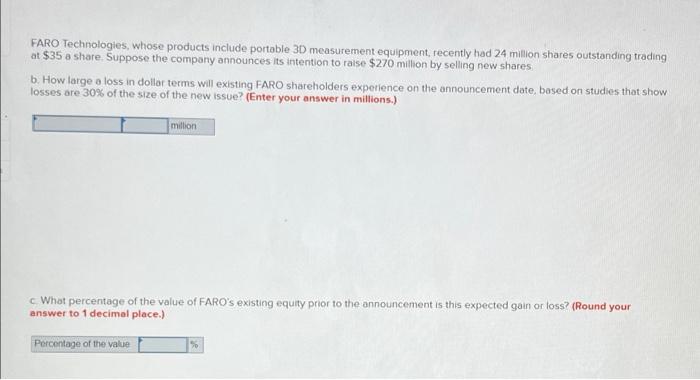  FARO Technologies, whose products include portable 3D measurement equipment, recently had