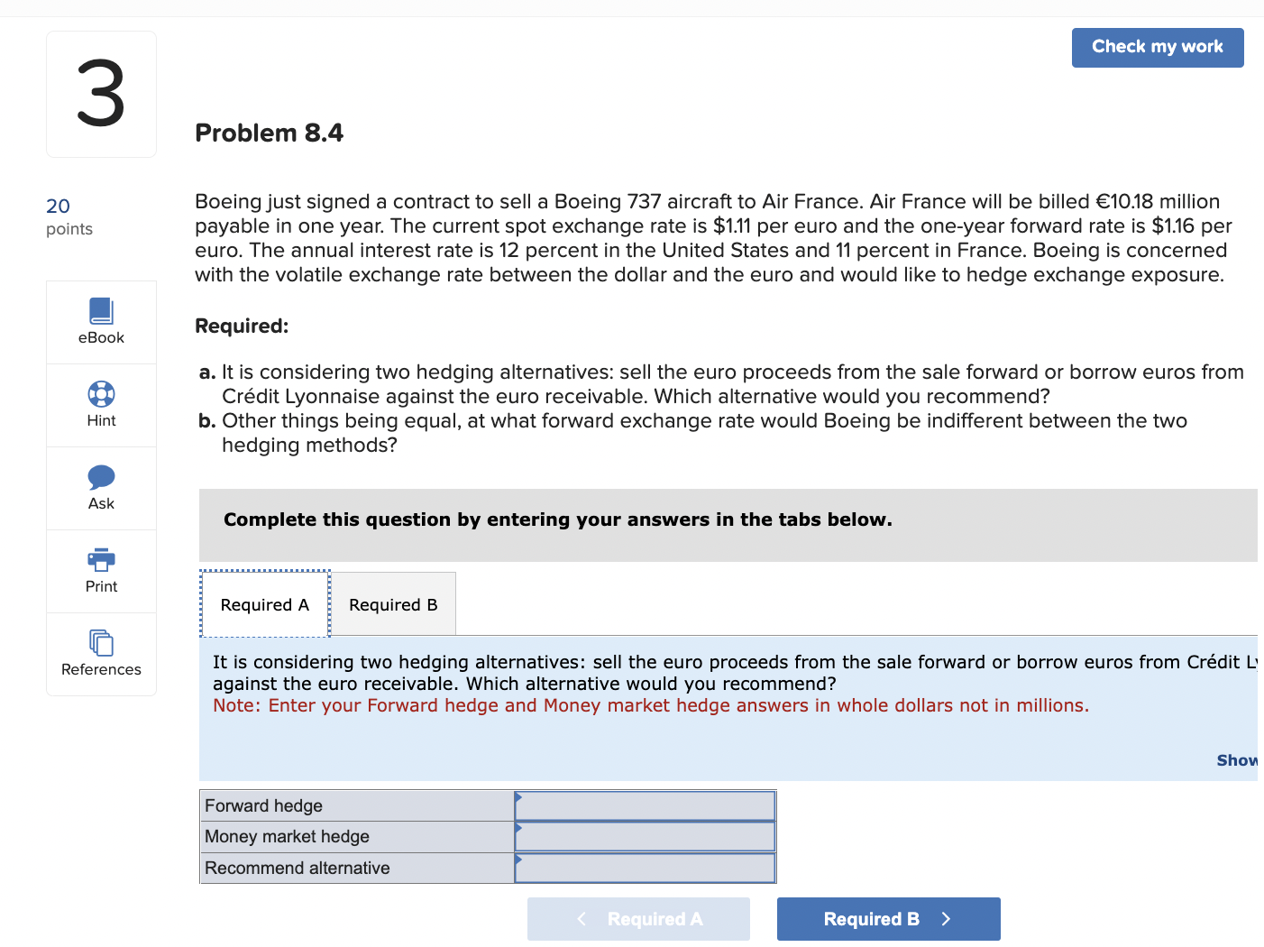  Problem 8.4 points Boeing just signed a contract to sell a