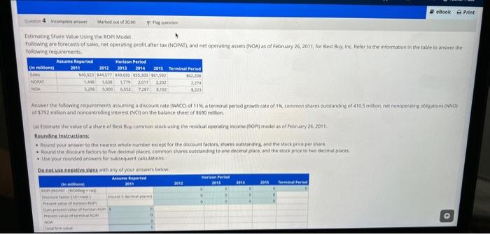 following requirements assuming a discount rate (WacC) of 11 , a terminal