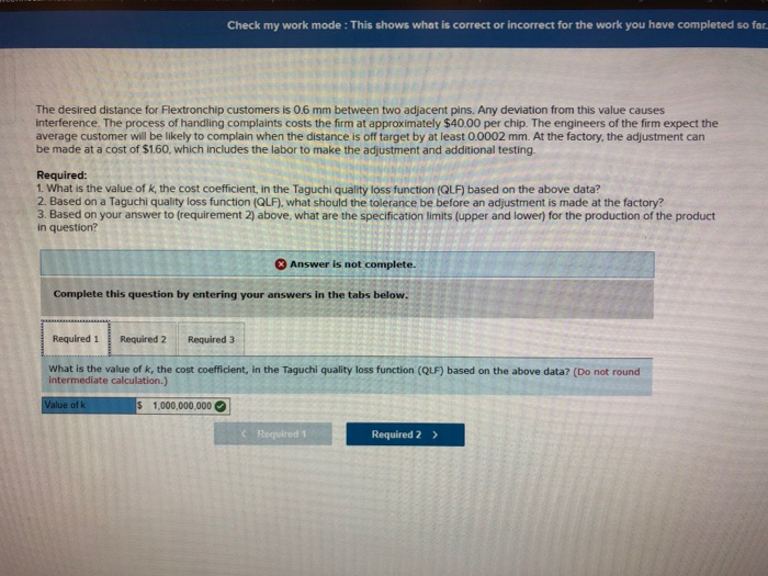 what is correct or incorrect for the work you have completed so