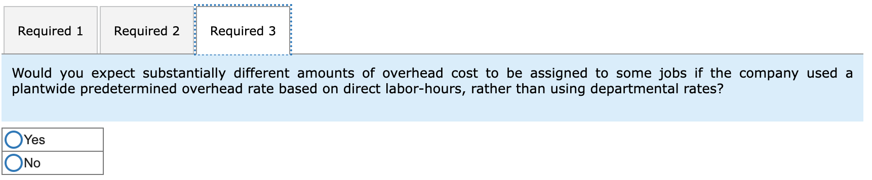 plantwide predetermined overhead rate based on direct labor-hours, rather than using departmental