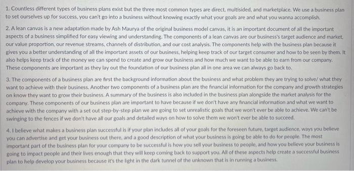 please respond to this student about their post 1. Countless different types