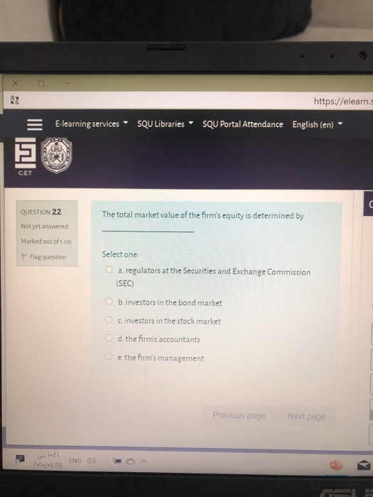  X https://elearn. E-learning services - SQU Libraries SQU Portal Attendance English