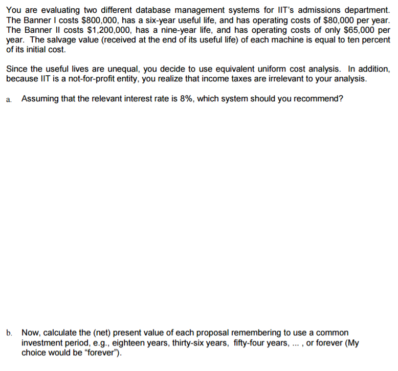 You are evaluating two different database management systems for IIT's admissions