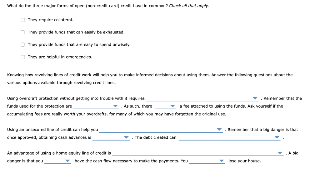 DROP DOWN ANSWER OPTIONS: 1. check all that apply 2. the self-discipline