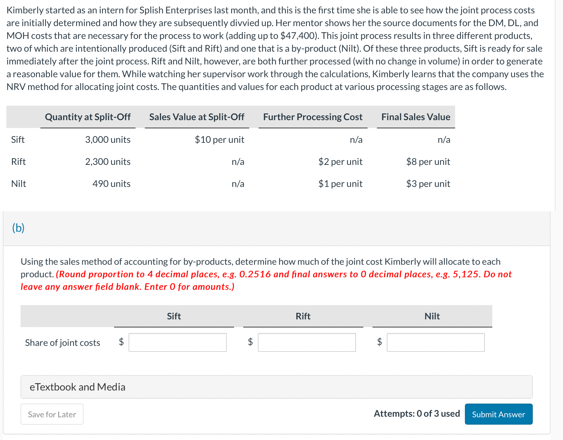  Kimberly started as an intern for Splish Enterprises last month, and