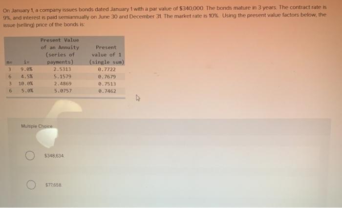  On January 1, a company issues bonds dated January 1 with