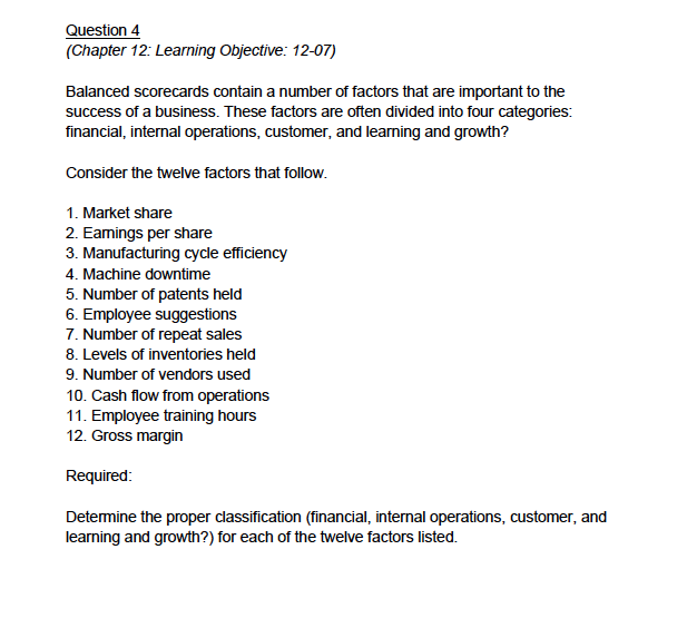 materials used Direct labor Fixed manufacturing overhead Variable manufacturing overhead Fixed sclling