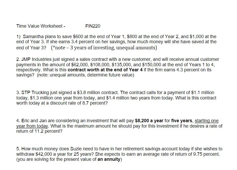 How to solve these problems using PRESENT VALUE (pv) function in excel?