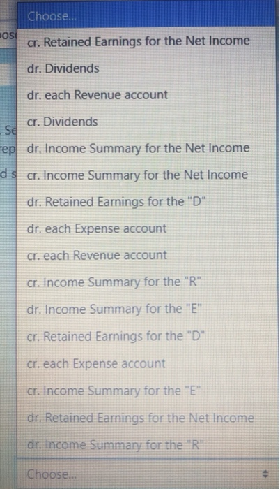 time to close the company's books for the current month. Select the