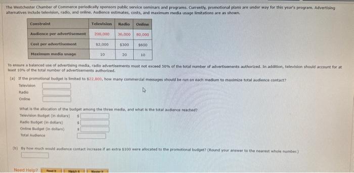  Due by today. please help, will give positive feedback. The Westchester