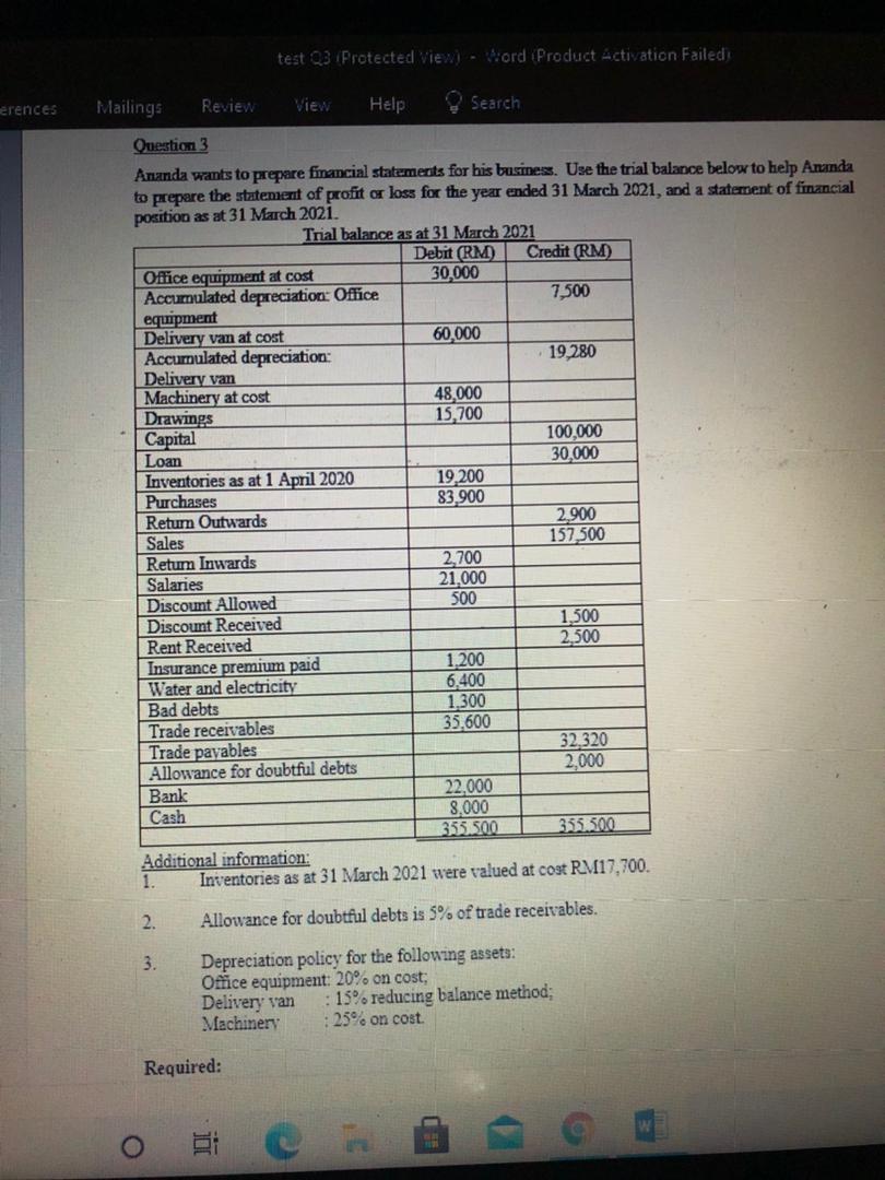  test Q3 Protected view) - iord (Product Activation Failed erences Mailings