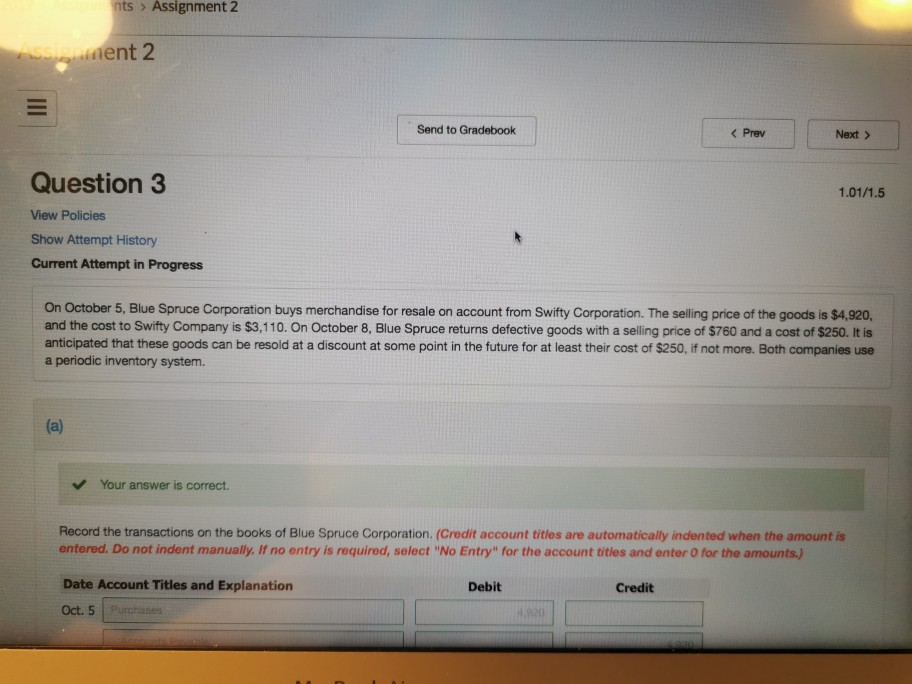 the books of Swifty Corporation. (Credit account titles are automatically indented when