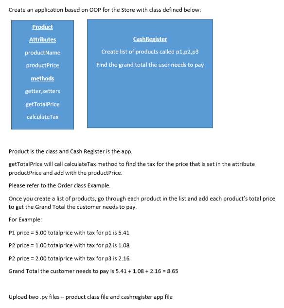 Create an application based on OOP for the Store with class