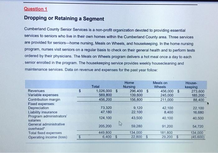 a. prepare a segmented income statement that clearly shows traceable fixed expenses,