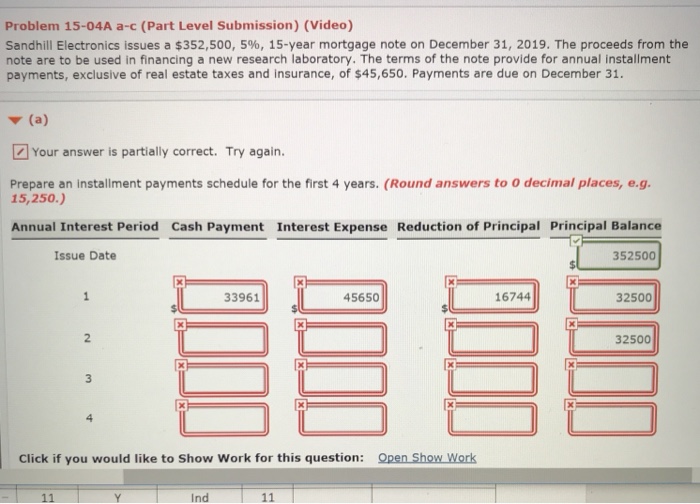  Problem 15-04A a-c (Part Level Submission) (Video) Sandhill Electronics issues a