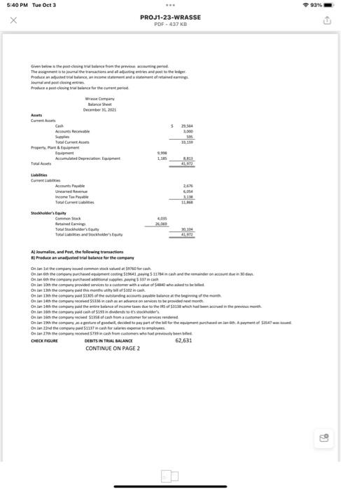  5:40 PM Tue Oct 3 X Assets Current Assets Given below