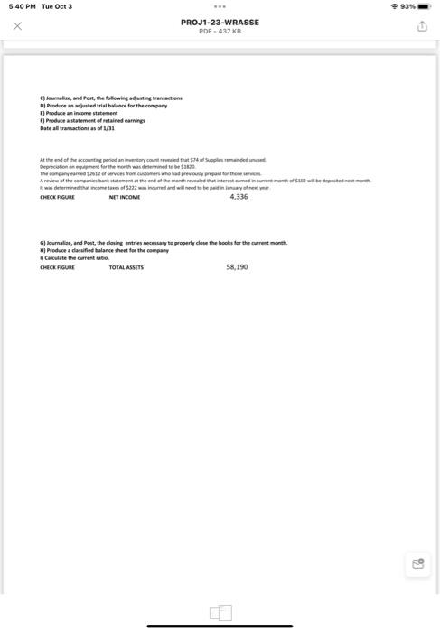 is the post-closing trial balance from the previous accounting period. The assignment