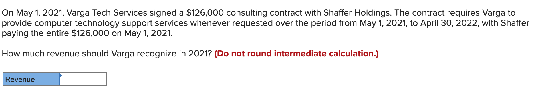  On May 1, 2021, Varga Tech Services signed a $126,000 consulting