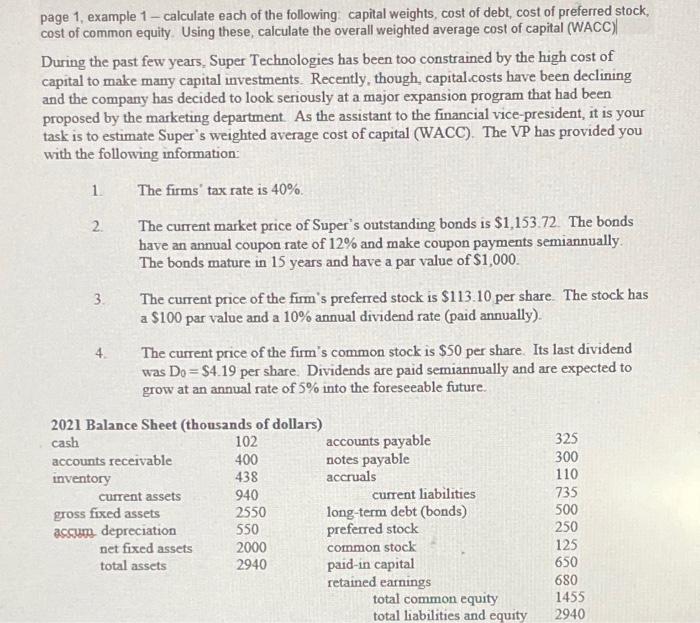 Question is at the top! Thank you! page 1, example 1-calculate each
