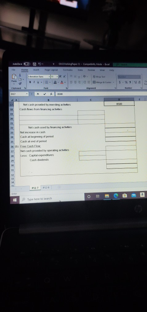 flow C Excel Cash Nosker Company Comparative Balance Sheets December 31 Assets