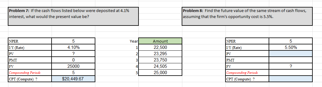  Problem 8: Find the future value of the same stream of