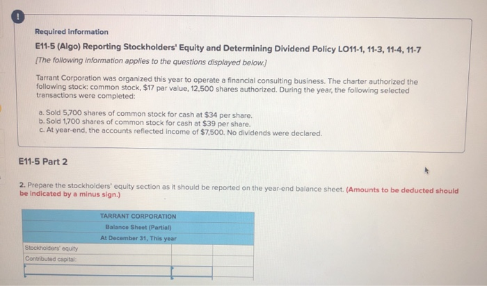  prepare the stockholders equity section. (general journal is already completed and