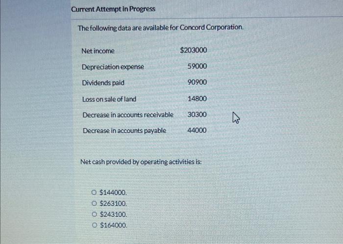  Current Attempt in Progress The following data are available for Concord