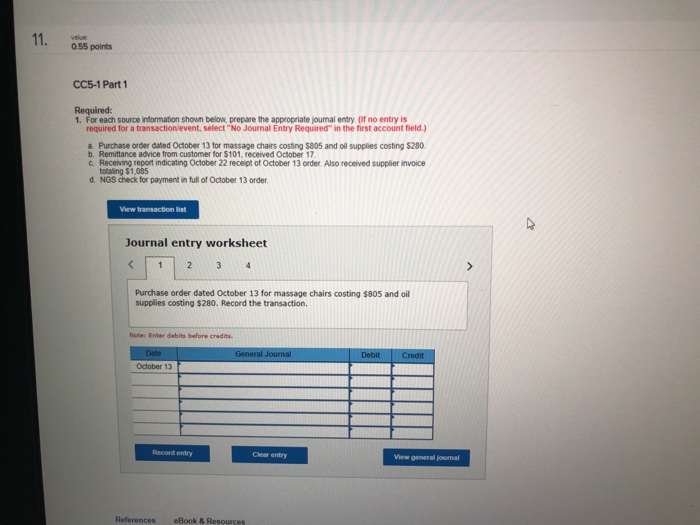  0.55 points CC5-1 Part 1 Required: 1. For each source infiormation