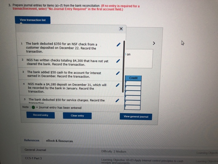 for a transaction/event, select "No Journal Entry Required" in the first account