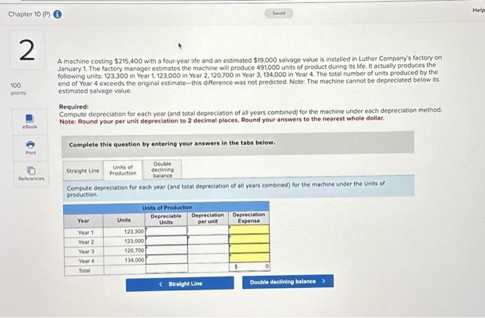  Chapter 10 (P) i 2 100 points eBook Print References A