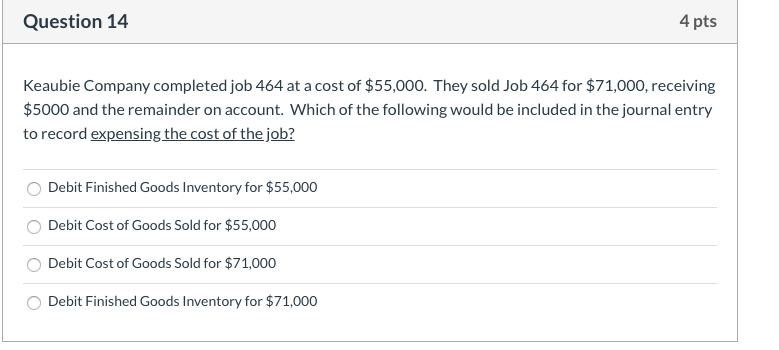 4 pts Which of the following companies would most likely use process