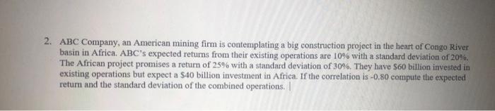  Can you please show all work or formula please!!!! ABC Company,