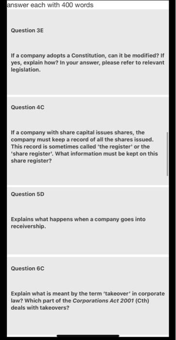 answer all question answer each with 400 words Question 3E If a