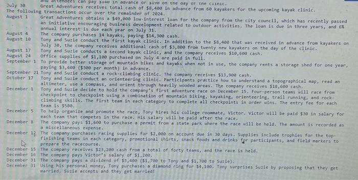 to the Trial Balance below. Unadjusted - Choose the appropriate accounts to