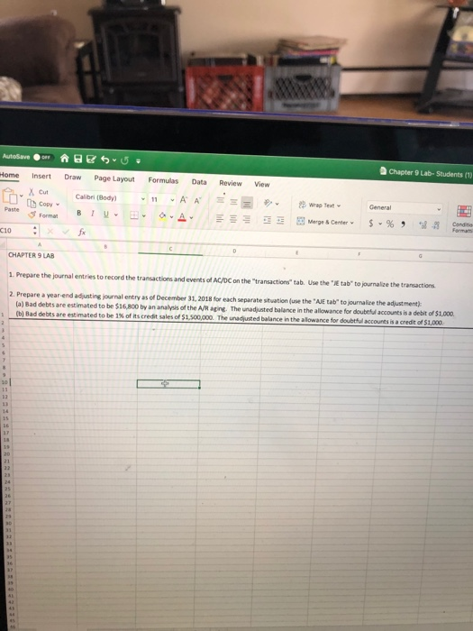  E U utoSave lome Chapter 9 Lab-Students Insert Draw Page Layout