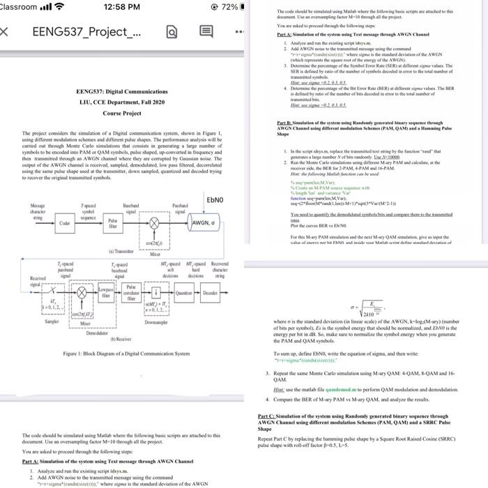  Classroom 111 12:58 PM 72% EENG537_Project_... The code should be imated