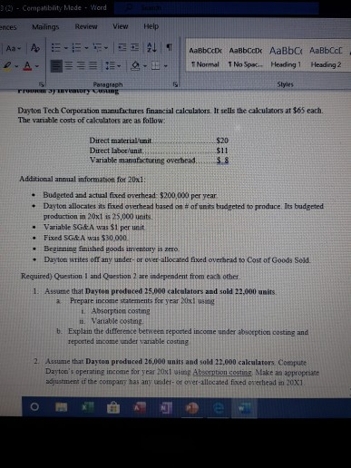  0-Compatibility Mode Word View Help Mailings Review ences Aa A E