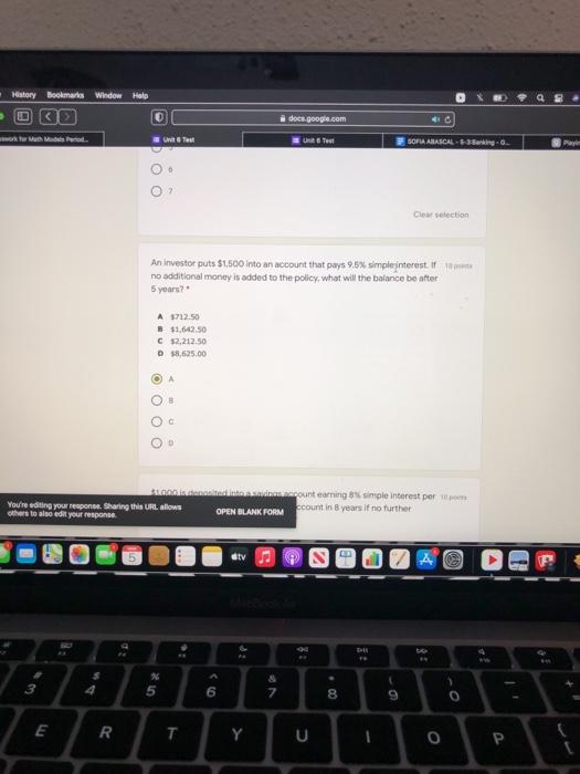  Matory bookmarks Window Help docs.google.com Unit Test Une Test SOFA ABASCAL