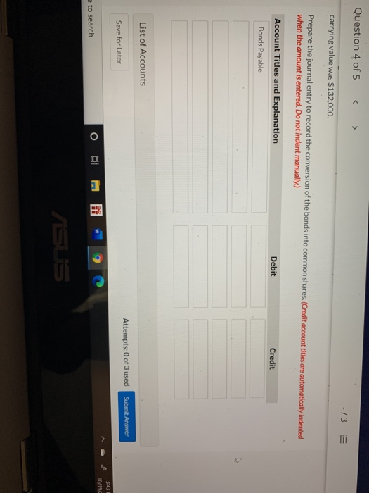 entries and please use the accounts given in the list. thanks Question