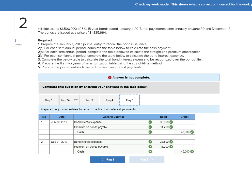 price of $1,835,994 Required 1. Prepare the January 1, 2017, journal entry