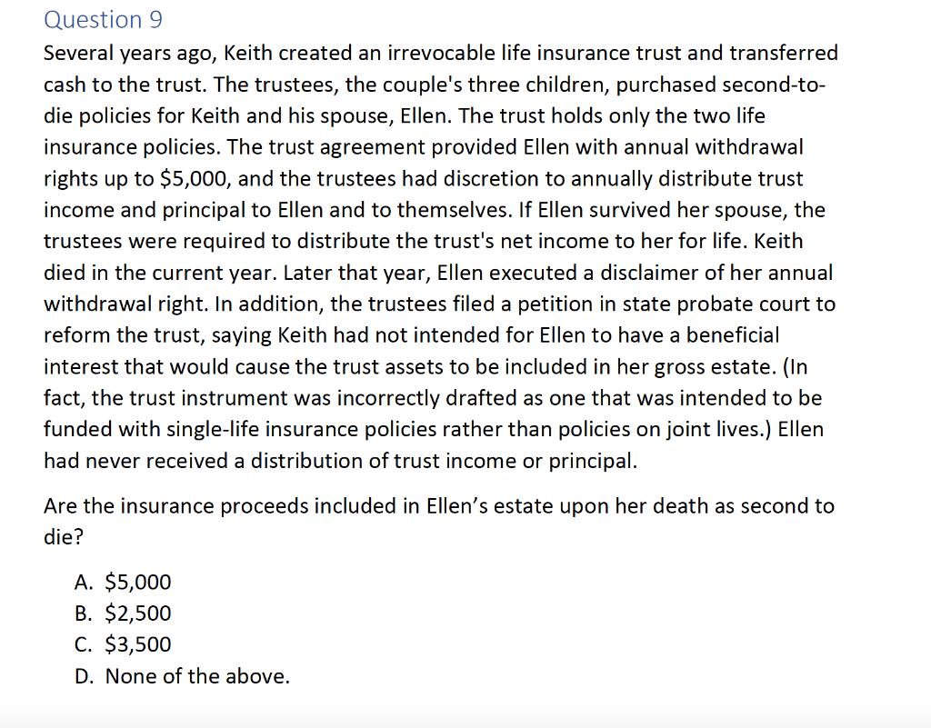 purchase, the lender required Betty to pay the premiums on a credit